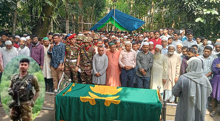 নোয়াখালীর গ্রামের বাড়িতে সেনা সদস্য মাসুমের দাফন সম্পন্ন